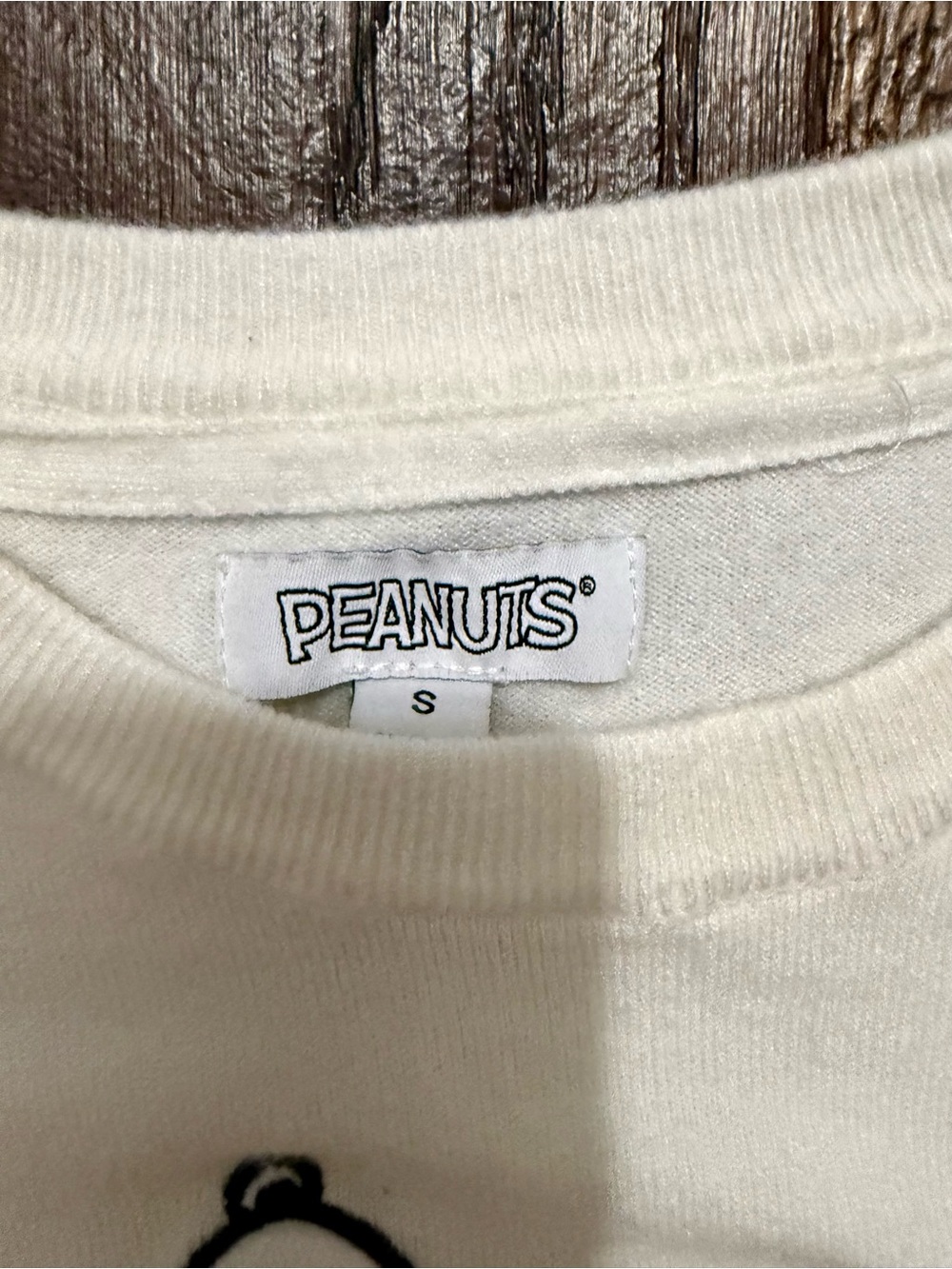 Peanuts Snoopy Cream Sweater / Shirt with Black Snoopy Outline - Picture 2 of 4